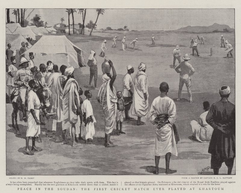 Peace in the Soudan, den første cricketkamp nogensinde spillet i Khartoum af Henry Marriott Paget