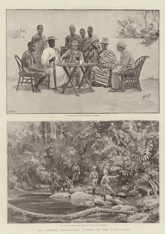Ashanti-ekspeditionen, scener på guldkysten af Henry Marriott Paget