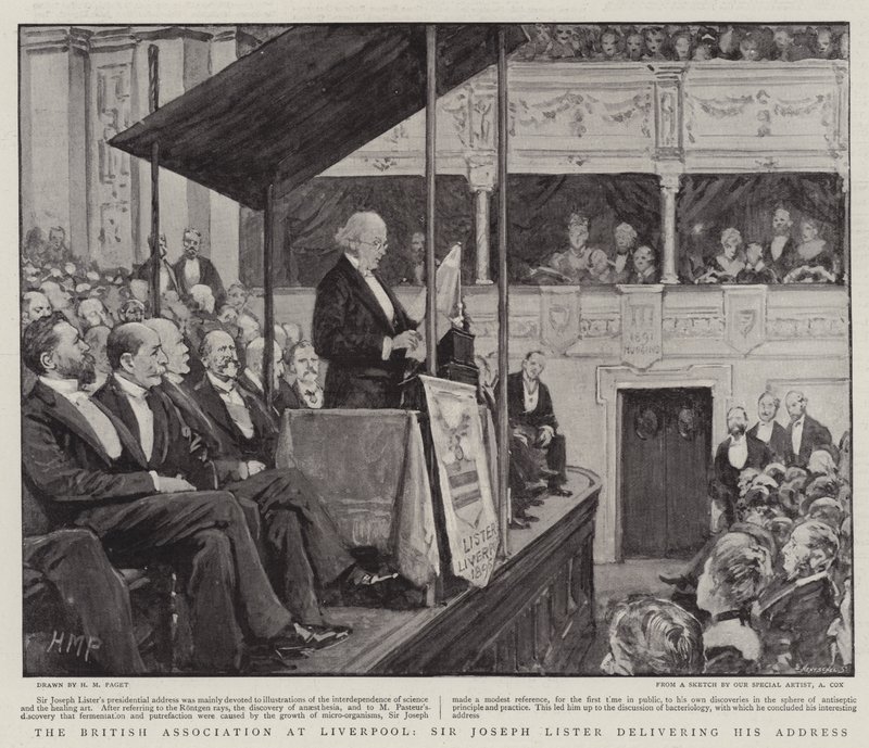Den britiske forening i Liverpool, hvor Sir Joseph Lister holdt sin tale af Henry Marriott Paget