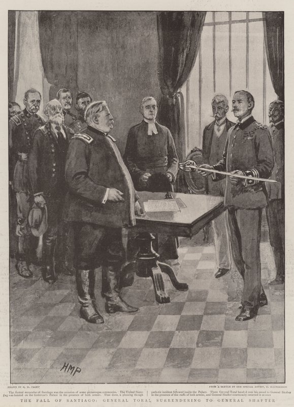 Santiagos fald, general Toral overgiver sig til general Shafter af Henry Marriott Paget