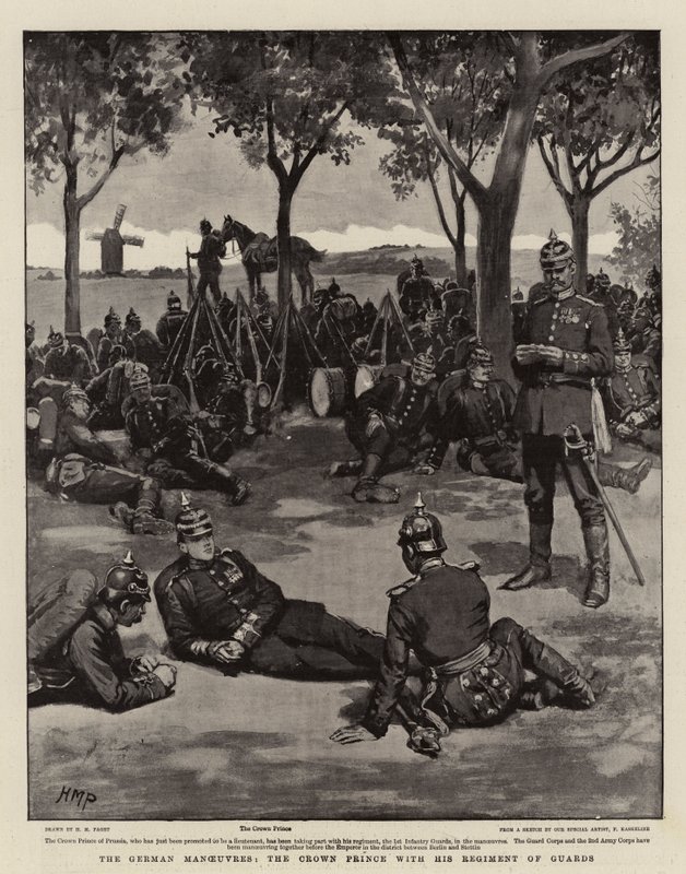 De tyske Manøvrer, Kronprinsen med sit Garderegiment af Henry Marriott Paget