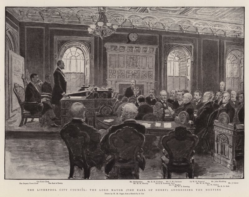 Liverpools byråd, overborgmesteren (Earl of Derby) talte til mødet af Henry Marriott Paget