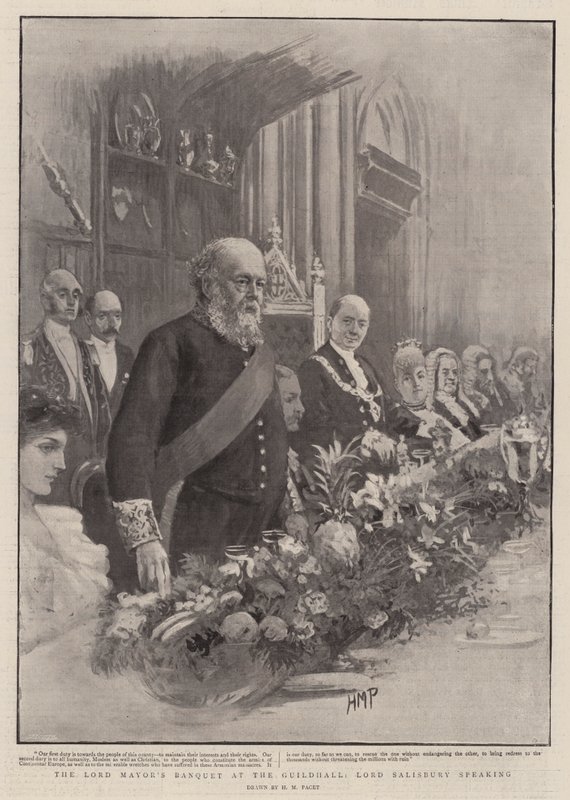 Overborgmesterens banket i Guildhall, Lord Salisbury taler af Henry Marriott Paget