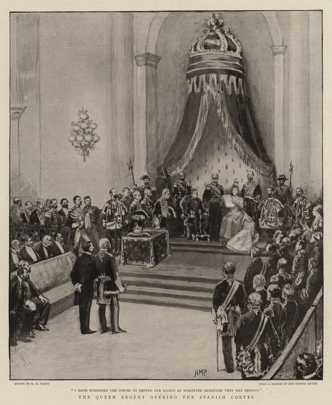 Dronning regenten åbner de spanske Cortes af Henry Marriott Paget