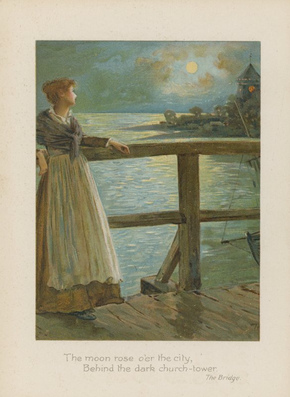 Månen steg over byen, bag det mørke kirketårn (chromolitho) af Henry Marriott Paget