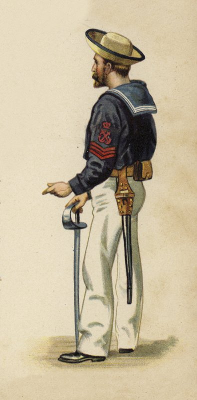 Søinstruktør for den fremtidige kong George V, da han var kadet om bord på HMS Britannia (chromolitho) af Henry Payne