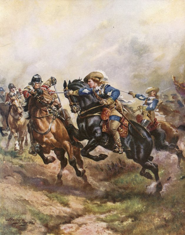 Prins Ruperts kavaleri angreb ved Edgehill, 1642 af Henry Payne