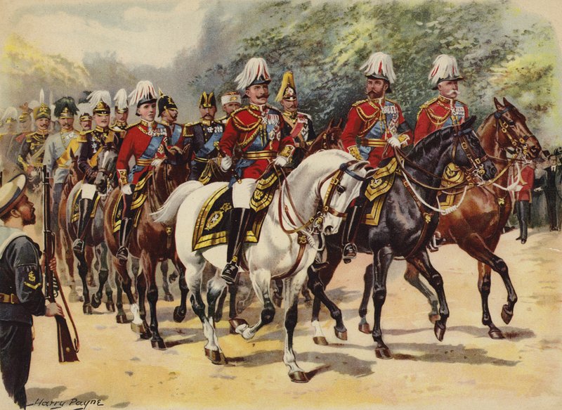 Procession af ni konger, begravelse af kong Edward VII, 20. maj 1910 (chromolitho) af Henry Payne