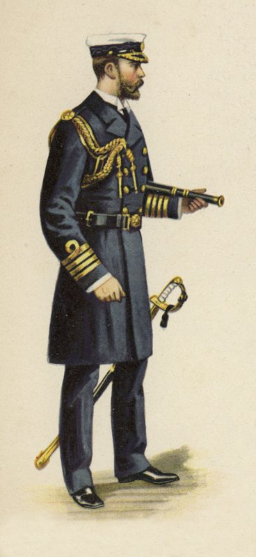 Hertugen af Cornwall og York under hans flådetjeneste, 1892 (chromolitho) af Henry Payne