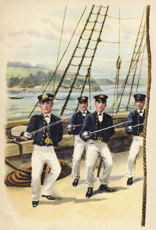 Den kommende kong Geoge V som flådekadet, 1877 (chromolitho) af Henry Payne
