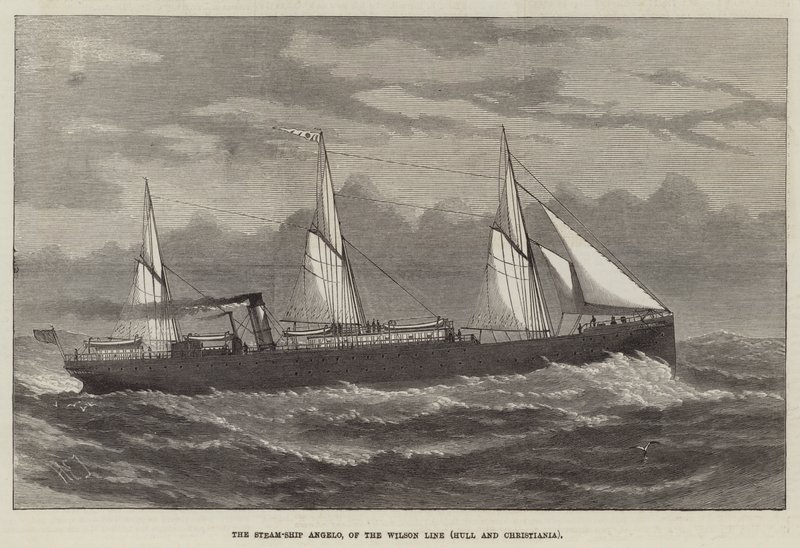 Dampskibet Angelo, fra Wilson Line (Hull og Christiania) af Henry Spernon Tozer