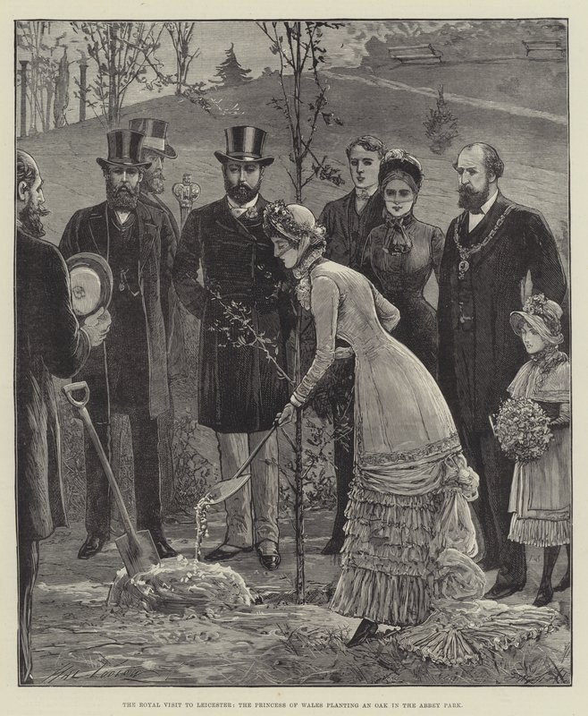 Det kongelige besøg i Leicester, prinsessen af Wales, der planter en eg i Abbey Park af Henry Stephen Ludlow