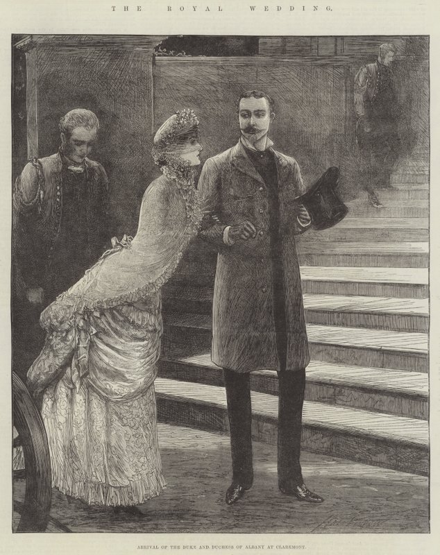 Det kongelige bryllup, ankomsten af hertugen og hertuginden af Albany til Claremont af Henry Stephen Ludlow