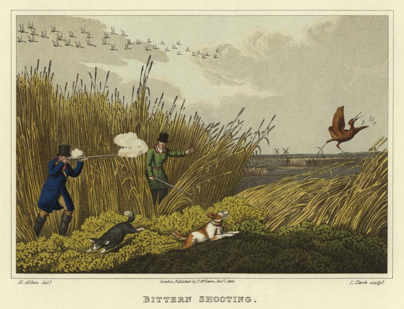 Skydning af rørdrum (chromolitho) af Henry Thomas Alken