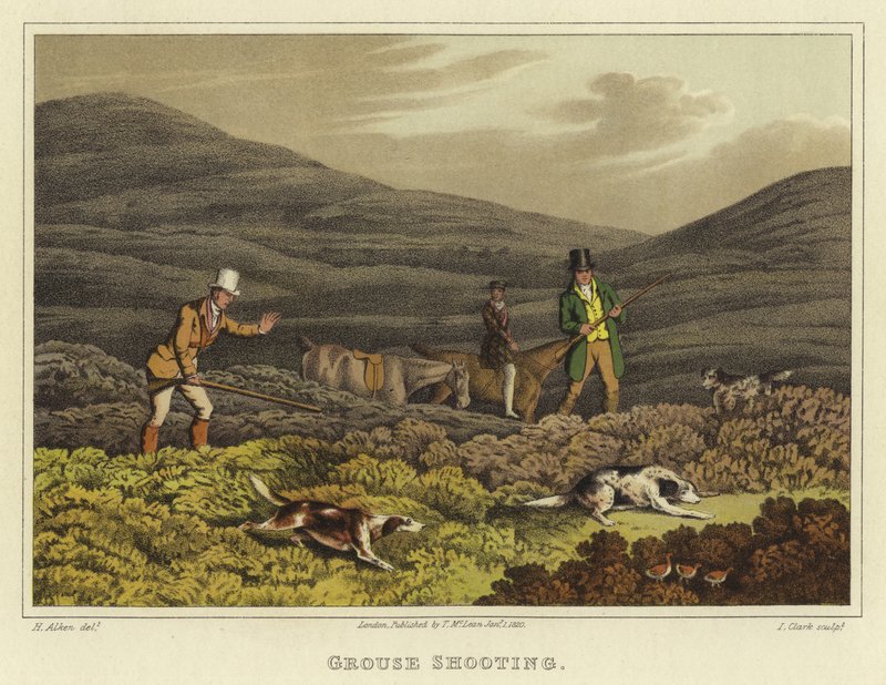 Rypeskydning (chromolitho) af Henry Thomas Alken