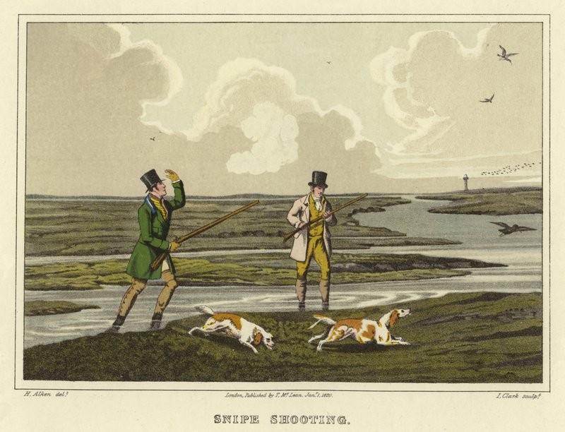 Snipeskydning (chromolitho) af Henry Thomas Alken