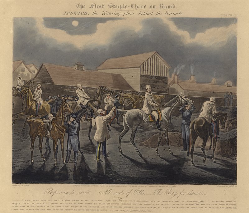 Den første registrerede stejljagt, 1839 af Henry Thomas Alken