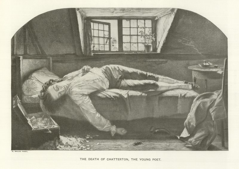 The Death of Chatterton, the Young Poet (gravure) af Henry Wallis