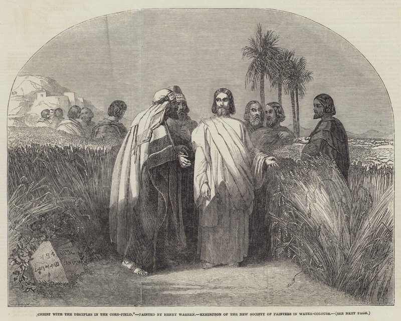 Kristus med disciplene i kornmarken af Henry Warren