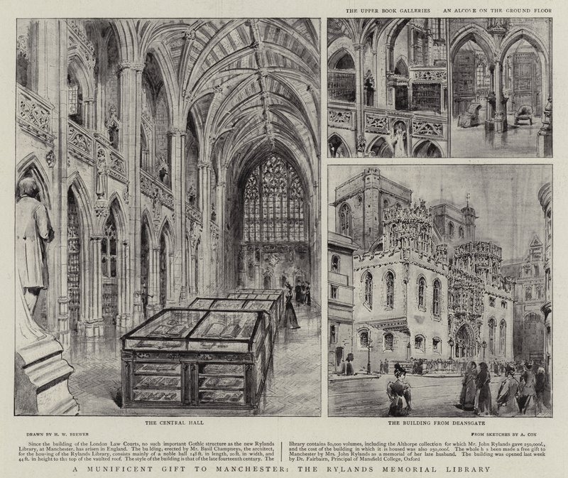 En storslået gave til Manchester, Rylands Memorial Library af Henry William Brewer