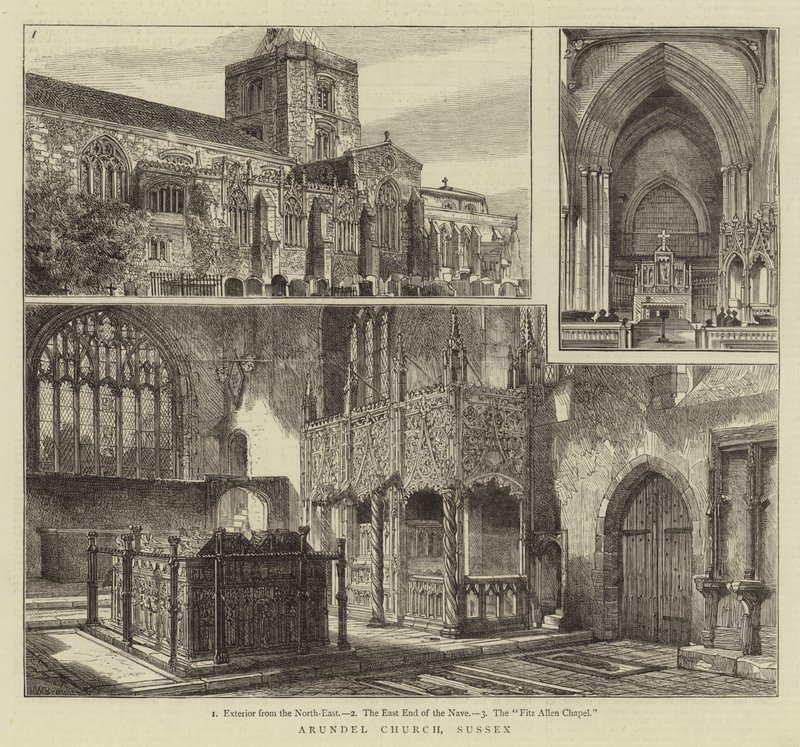 Arundel Kirke, Sussex af Henry William Brewer