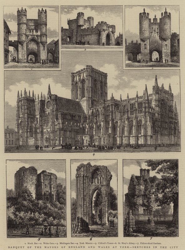 Banket for borgmestrene i England og Wales i York, Sketches in the City af Henry William Brewer