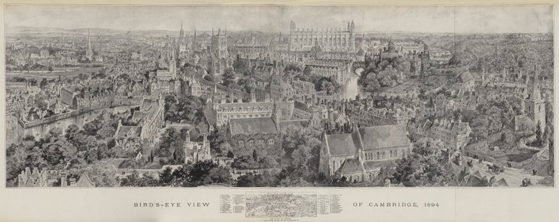 Fugleperspektiv af Cambridge, 1894 af Henry William Brewer