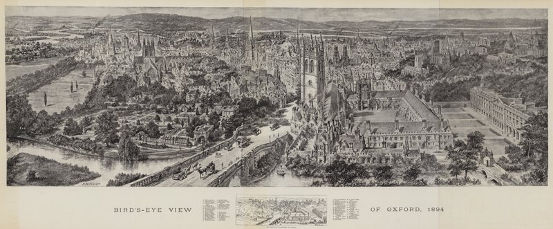 Fugleperspektiv af Oxford, 1894 af Henry William Brewer
