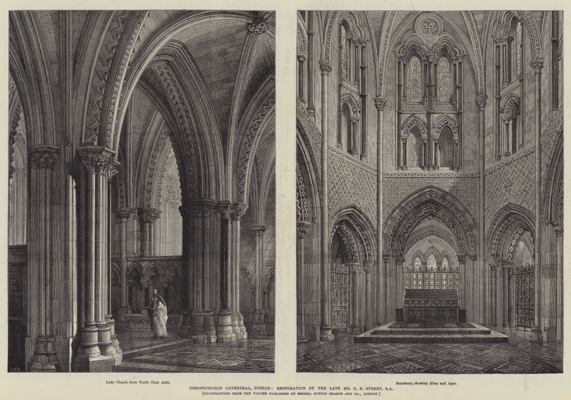 Christchurch Cathedral, Dublin, Restaurering af afdøde Mr GE Street, RA af Henry William Brewer