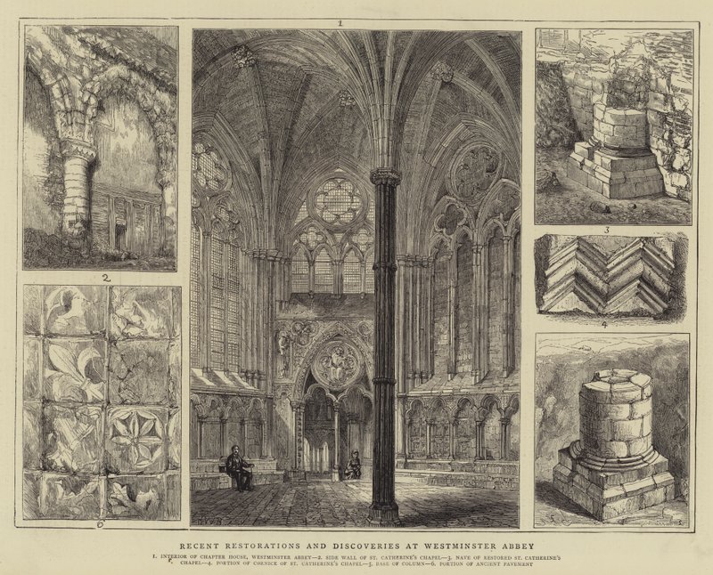 Nylige restaureringer og opdagelser i Westminster Abbey af Henry William Brewer