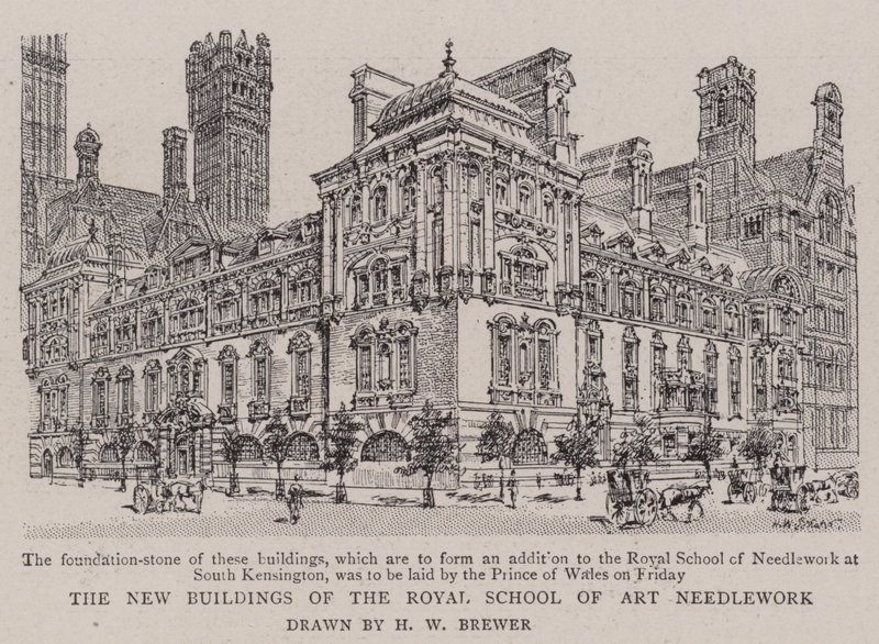 The New Buildings of Royal School of Art Håndarbejde af Henry William Brewer