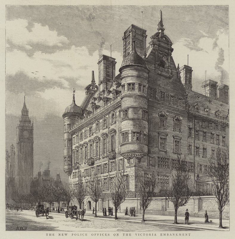 De nye politikontorer på Victoria Embankment af Henry William Brewer