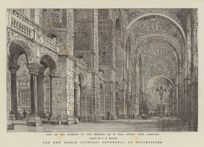 Den nye romersk-katolske katedral i Westminster af Henry William Brewer