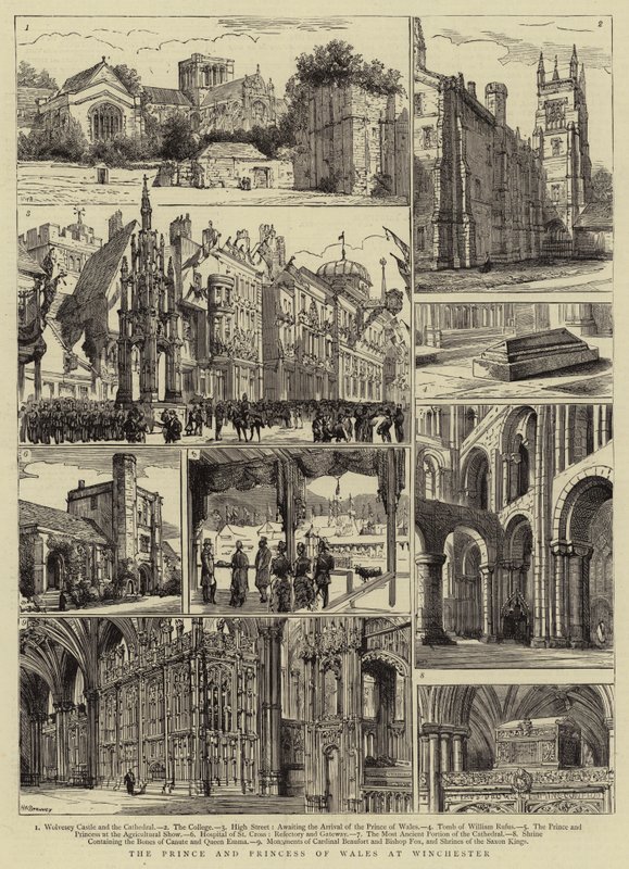 Prinsen og Prinsessen af Wales i Winchester af Henry William Brewer