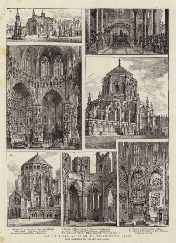 Den foreslåede tilføjelse til Westminster Abbey af Henry William Brewer