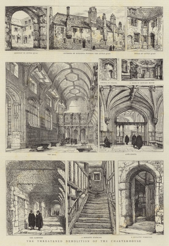 Den truede nedrivning af charterhuset af Henry William Brewer