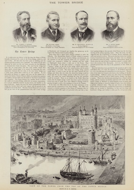 Opførelsen af Tower Bridge, London af Henry William Brewer
