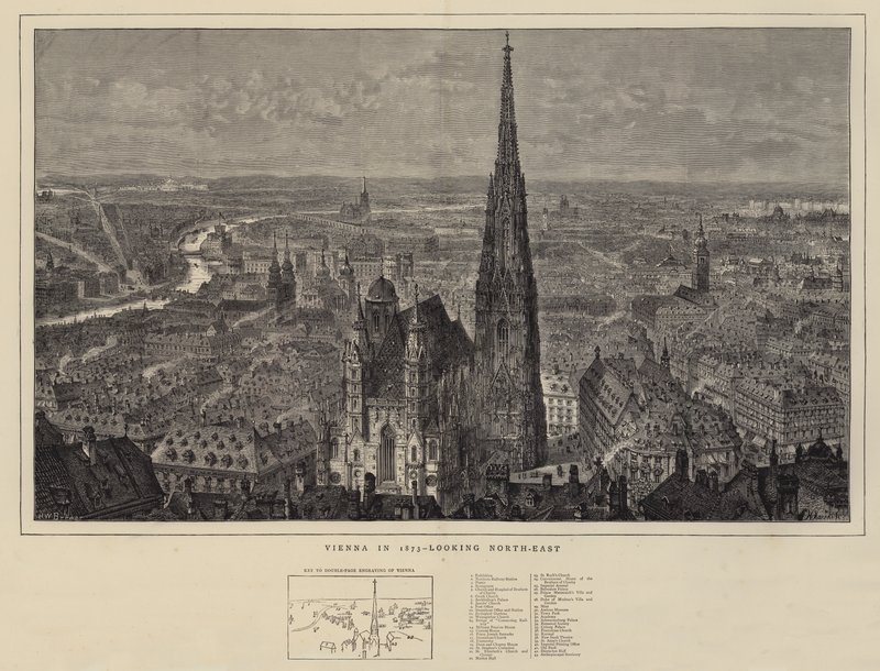 Wien i 1873, med udsigt til nordøst af Henry William Brewer