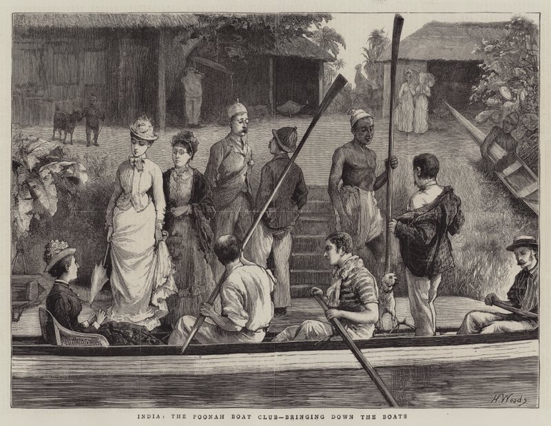 Indien, Poonah Boat Club, der styrter bådene af Henry Woods
