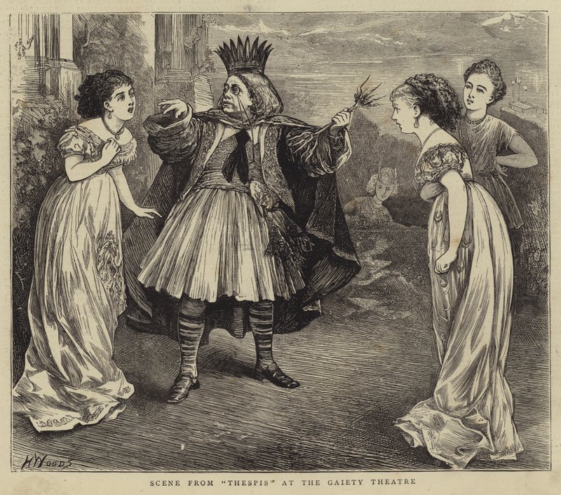 Scene fra Thespis på Gaiety Theatre af Henry Woods