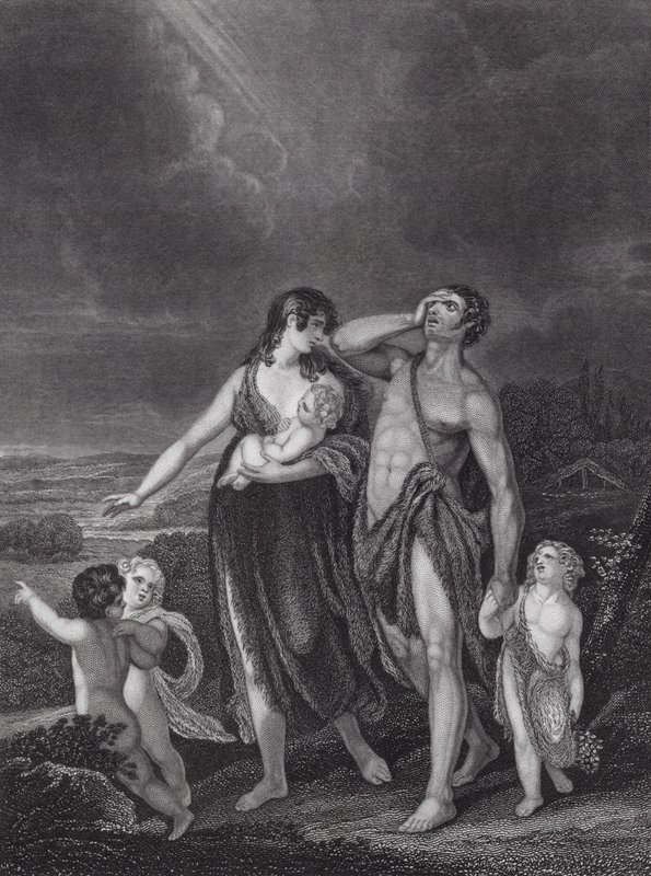 Kains afgang, 1. Mosebog, kap. 4, v. 16 (kobberstik) af Henry (after) Singleton