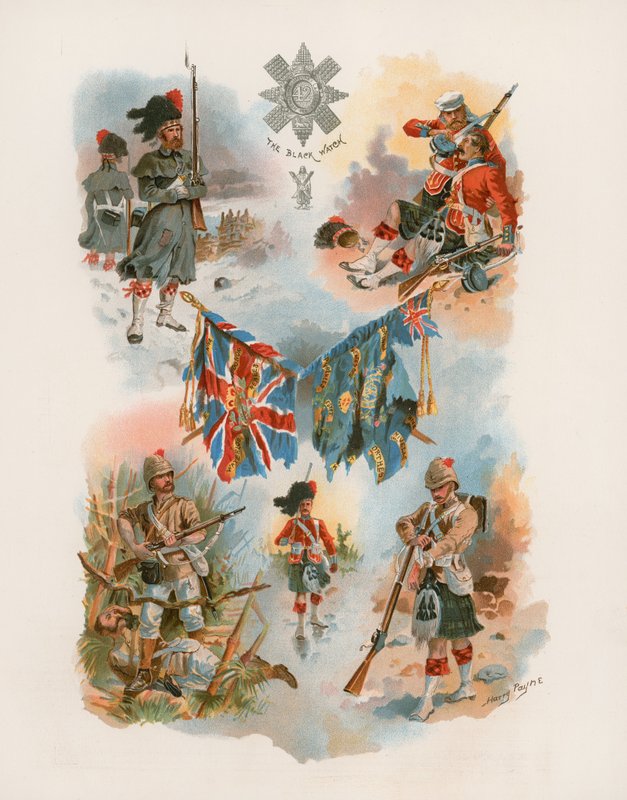 42nd Royal Highlanders, The Black Watch (chromolitho) af Henry A. Payne