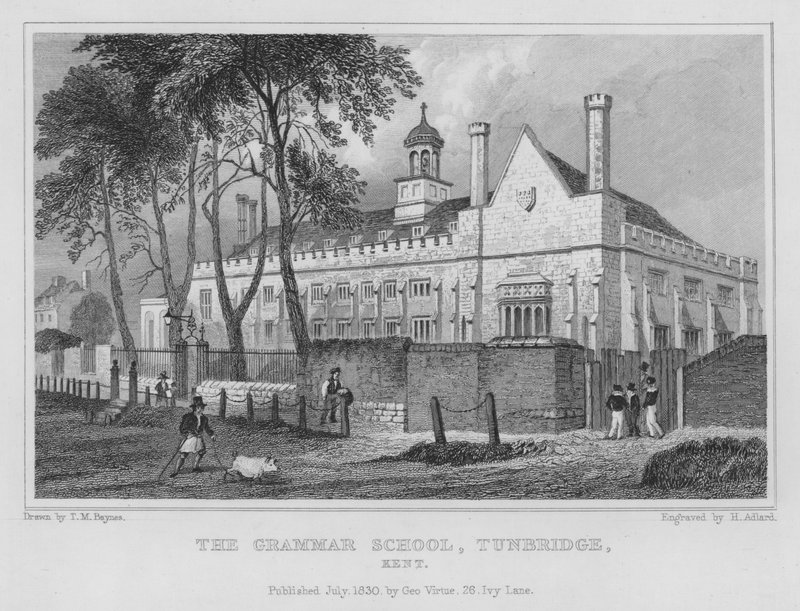 The Grammar School, Tunbridge, Kent (gravering) af Henry Adlard