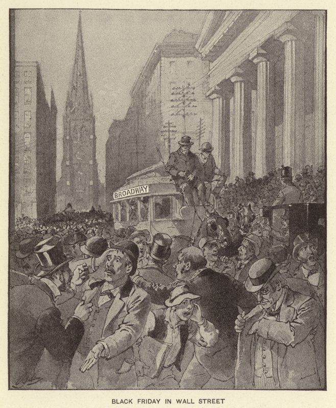 Black Friday på Wall Street (litho) af Henry Alexander (after) Ogden