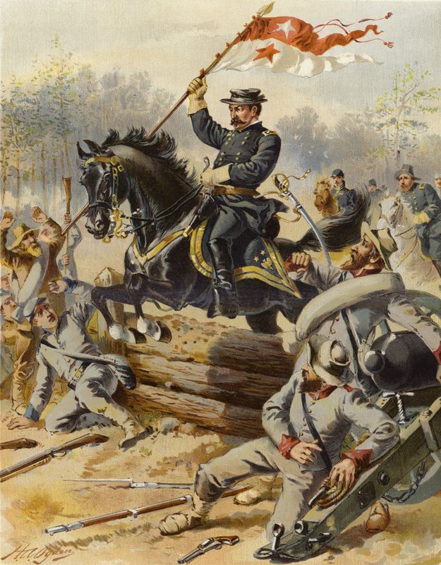 Sheridan hos Five Forks af Henry Alexander (after) Ogden