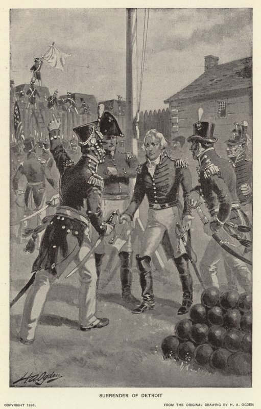 Overgivelse af Detroit (litho) af Henry Alexander (after) Ogden