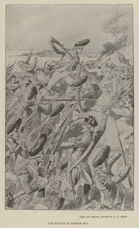 Slaget ved Bunker Hill (litho) af Henry Alexander (after) Ogden