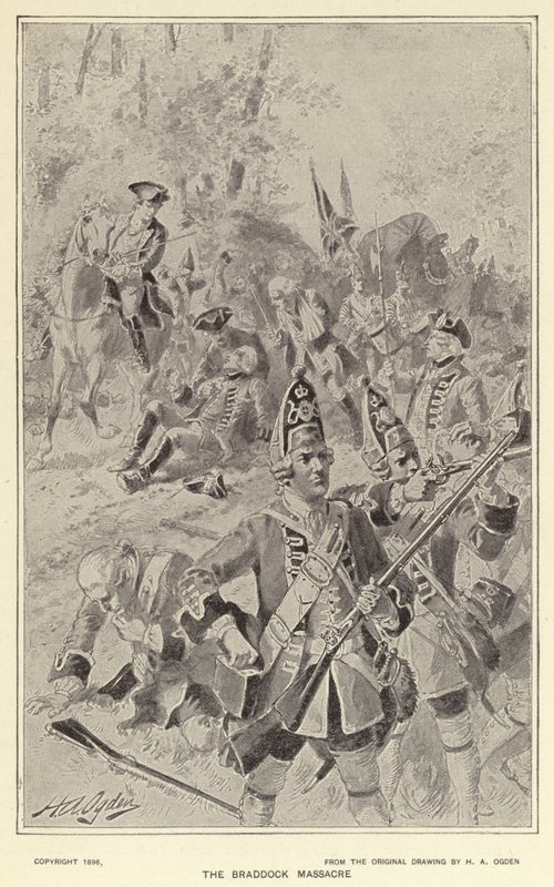 Braddock-massakren (litho) af Henry Alexander (after) Ogden