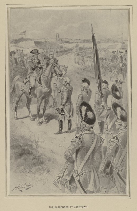 Overgivelsen i Yorktown (litho) af Henry Alexander (after) Ogden