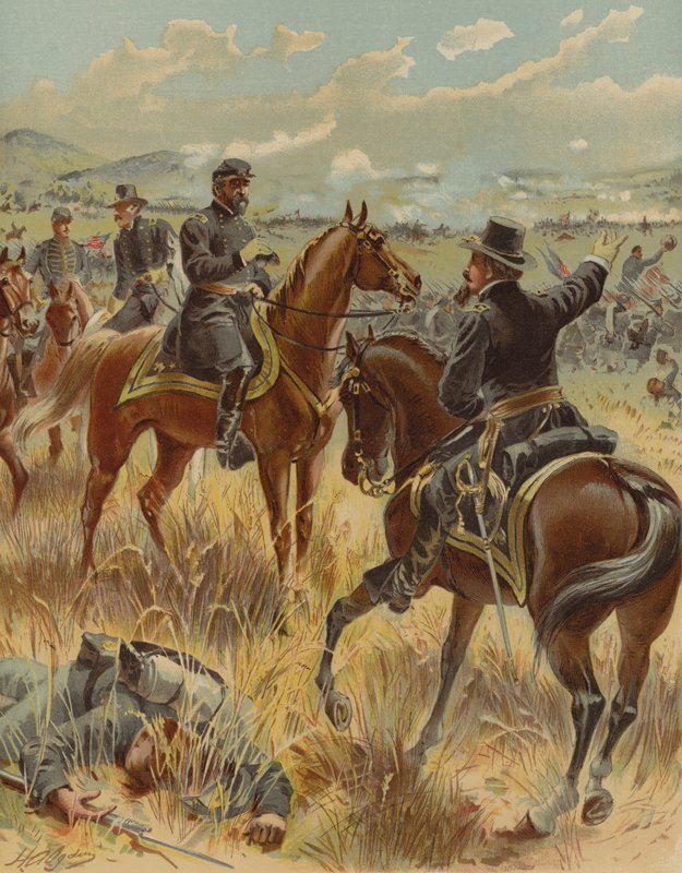 General Meade i slaget ved Gettysburg, Pennsylvania, amerikansk borgerkrig, 2. juli 1863 af Henry Alexander Ogden